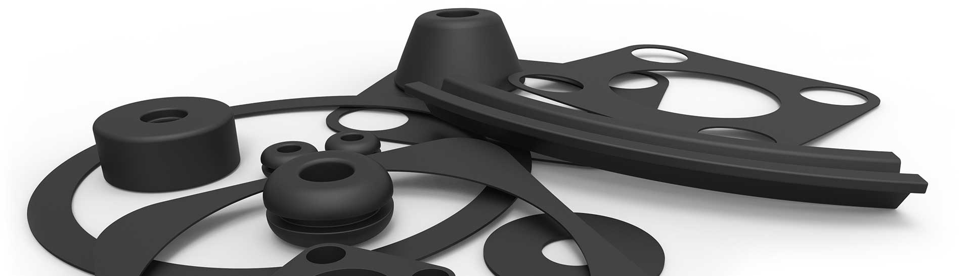 This is an image of black rubber gaskets and seals
